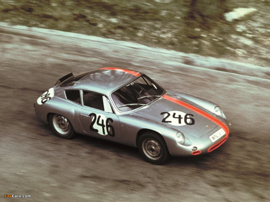1960-1961 Porsche Abarth Carrera GTL 356B Car Photo Spec Sheet Info ATLAS CARD