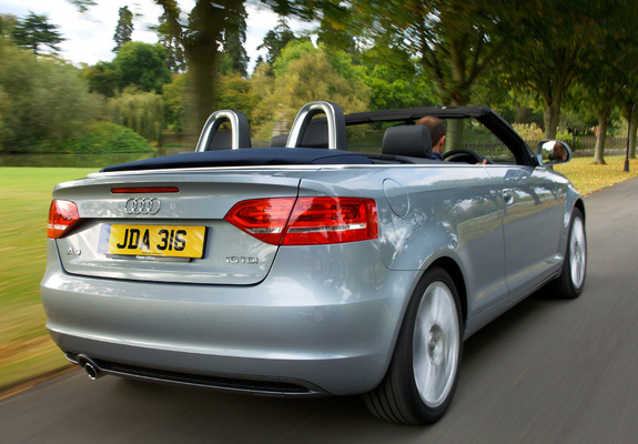Audi A3 1.6 TDI S-Line Cabriolet UK-spec 8PA (2008–2010) wallpapers