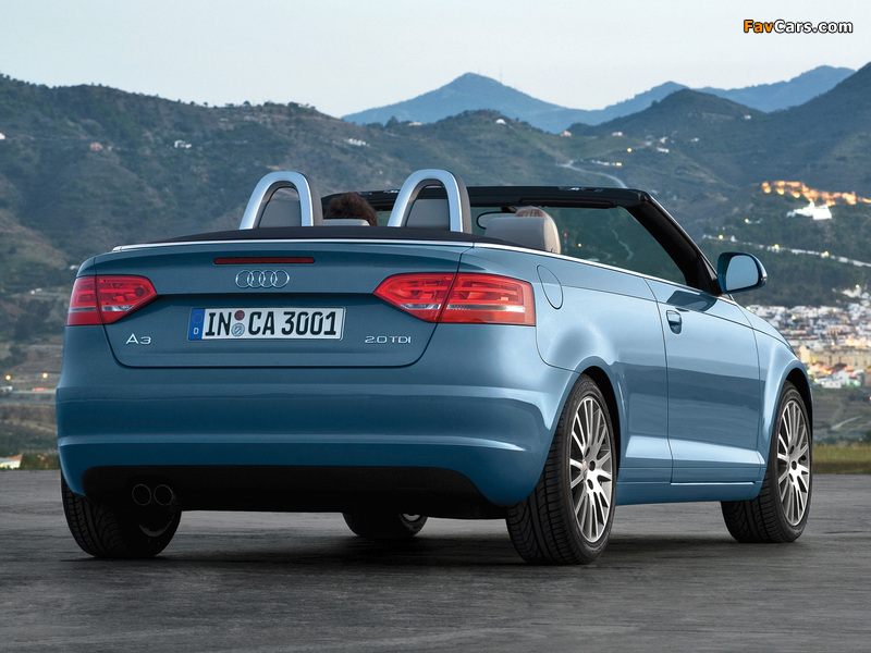 Audi A3 2.0 TDI Cabriolet 8PA (2008–2010) wallpapers (800 x 600)