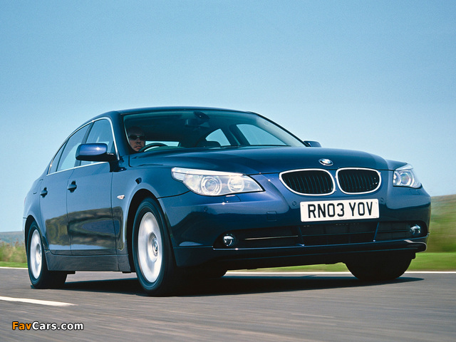 BMW 520i Sedan UK-spec (E60) 2003–05 images (640 x 480)
