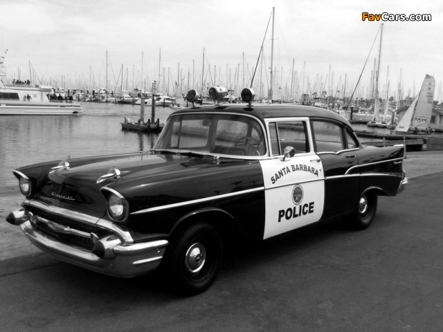 Chevrolet 210 4-door Sedan Police (2103-1019) 1957 photos (640 x 480)