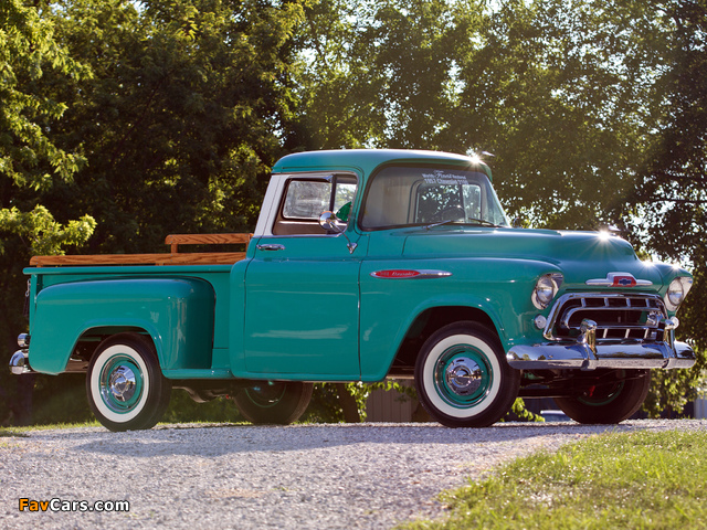 Images of Chevrolet 3100 Stepside Pickup (3A-3104) 1957 (640 x 480)