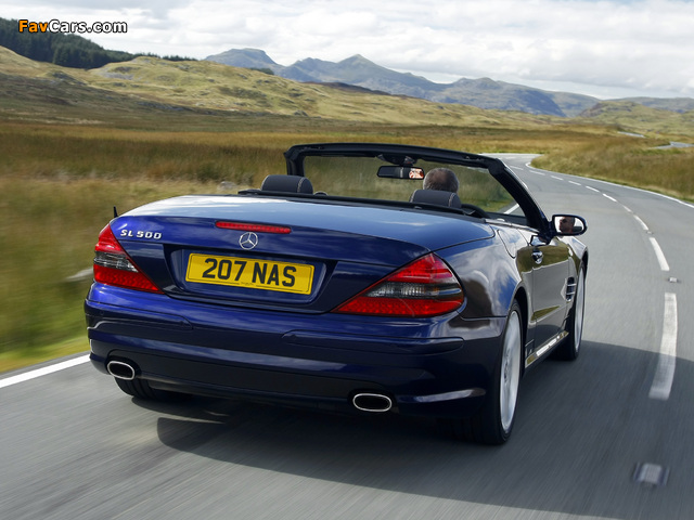 Pictures of Mercedes-Benz SL 500 Sports Package UK-spec (R230) 2005–08 (640 x 480)