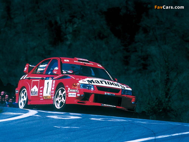Mitsubishi Lancer RS Evolution VI Gr.A WRC 1999 wallpapers (640 x 480)