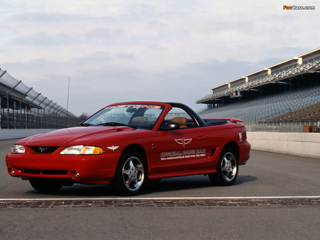 Mustang Cobra Convertible Indy 500 Pace Car 1994 photos (1024 x 768)