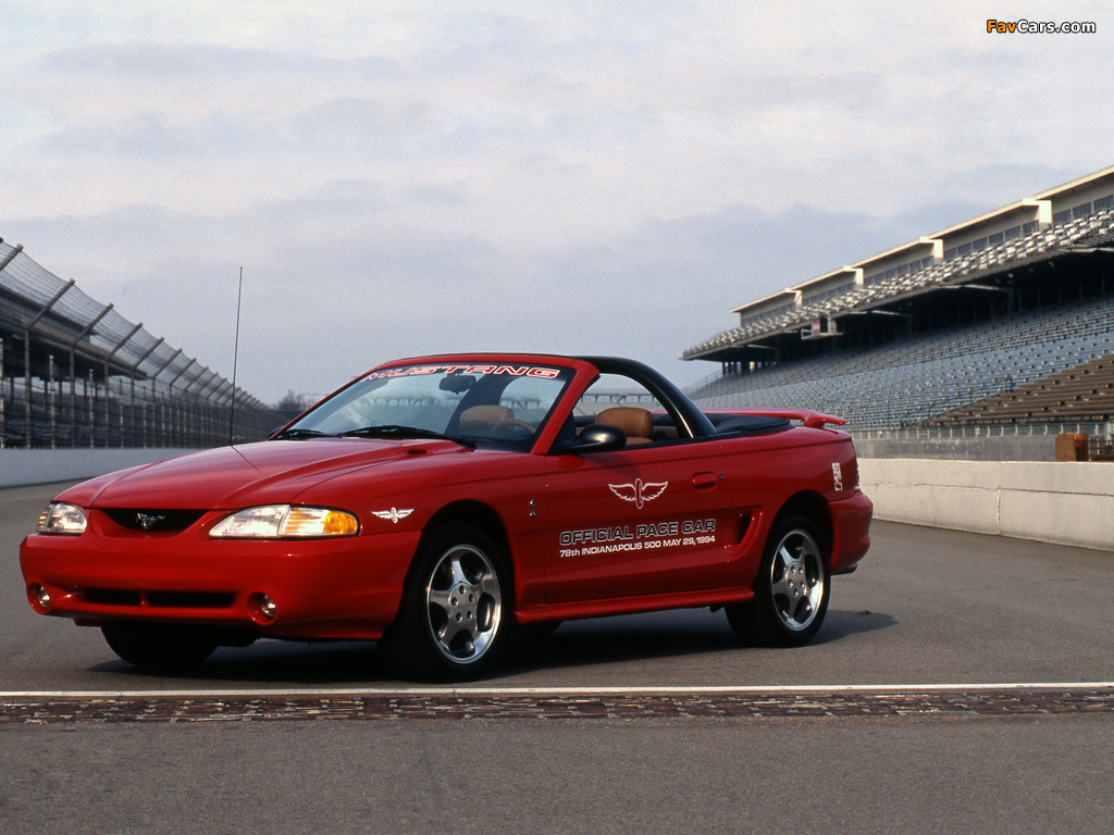 Mustang Cobra Convertible Indy 500 Pace Car 1994 wallpapers (1024 x 768)
