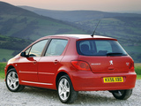 Peugeot 307 5-door UK-spec 2005–08 wallpapers