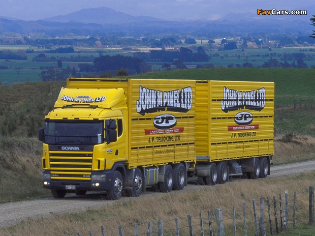 Scania R144G 530 8x4 NZ-spec 1995–2004 photos (640 x 480)