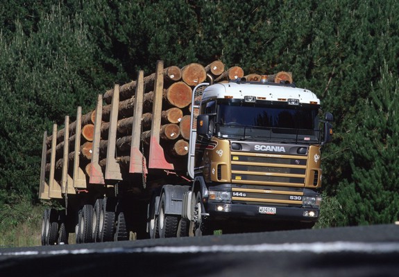 Scania R144G 530 6x4 Timber Truck NZ-spec 1995–2004 wallpapers